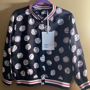 Love Moschino Baseball Print Bomber Jacket Sz 6